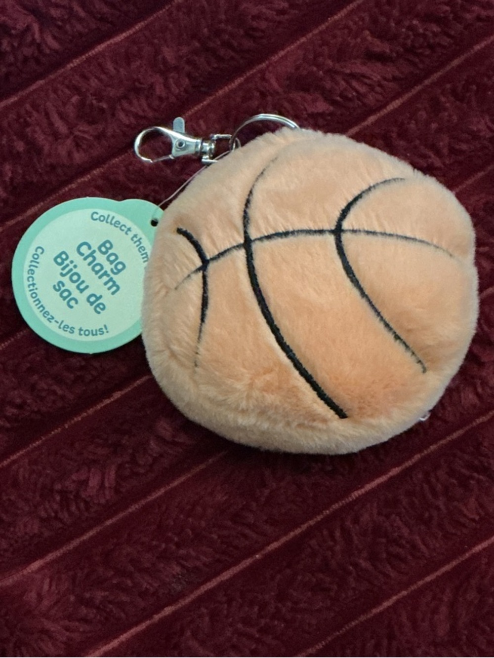 Plush Basketball Keychain Bag Charm - Orange